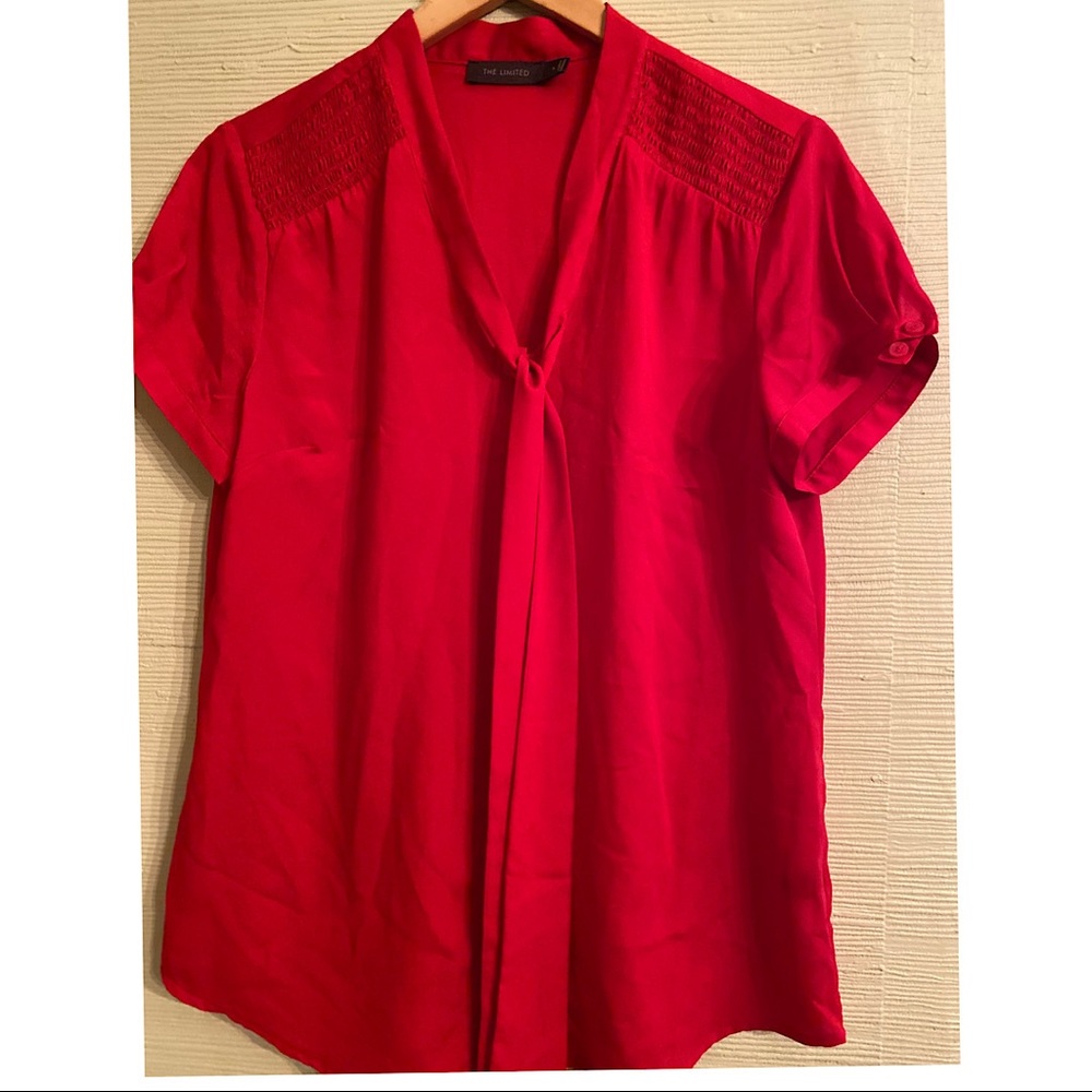 Red Short Sleeve Blouse